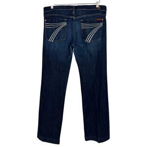 7 For All Mankind DOJO Jeans 32x30 Flare Mid Rise Med Wash Classic Retro Edgy